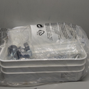 Pipishell 3 Tier Rolling Cart - Art & Craft Organizer Cart with Hanging Cups & Hooks - White Metal Storage Carts with Wheels Perfect for Craft Room, Office, Kitchen, Bedroom, Bathroom, Laundry Room