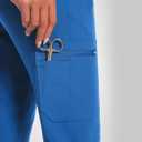 Scrubs for Women Set V-Neck Top & Straight Leg Pants 12 Pockets for Nurses & Healthcare Workers (Blue, M)