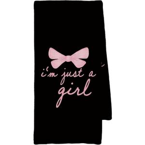Coquette Trendy Black Pink Bows Kitchen Towels, Coquette Party Decor, Baby Girl Gifts, Girls Room College Dorm Apartment Bathroom Decor Decoration Tea Towels Kitchen Hand Towels 16x24 Inch