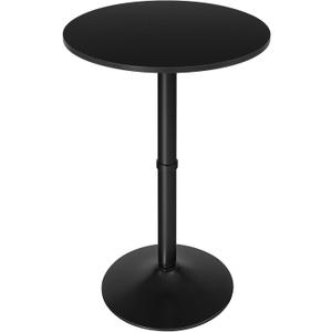 HOOBRO Round Bar Table, 35" Tall Pub Table, with Non-Slip Base for Narrow Space, Bar Height Table for Kitchen, Easy to Assemble, Black BB57BT01