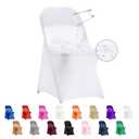 eccwai 12 PCS Waterproof Stretch Spandex Folding Chair Covers, Dining Room Chair Slipcovers Protector for Wedding, Banquet, Party, Holidays, Celebration and Decoration（White）