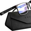 ANYLUV Blue Light Blocking Glasses Men Computer Gaming Glasses Lightweight Al-Mg Metal Anti Eyestrain Eye Protection (A1- Black(everyday Protection))