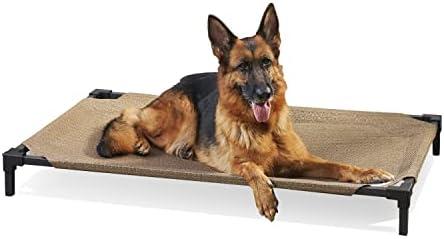 COOLAROO Cooling Elevated Dog Bed PRO Standard, Fits in 48in Crate, Easy Assembly Frame, Nutmeg