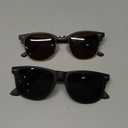 KALIYADI Polarized Sunglasses for Men and Women Semi-Rimless Frame Driving Sun glasses UV Blocking (B06-(2 Pack) Matte Black | Brown | Golden Rim / Matte Black)