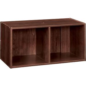ClosetMaid Cubeicals 2-Cube Storage Shelf Organizer - Stackable or Wall-Mountable, Easy Assembly, Dark Cherry Finish