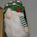 FIREOR Gnome Christmas Tree Topper Decorations Gift, Handmade Large Plush Dwarf Ornaments with Star Red Plaid Hat Xmas Home Holiday Party Decor Scandinavian Swedish, Curtain Tie Wine Bottle Decoration