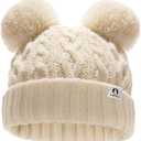 FURTALK Toddler Winter Hat Pom Pom Beanie Knitted Warm Hats for Baby Kids Boys Girls
