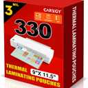 CAREGY Thermal Laminating Pouches,330 Pack Laminating Sheets, 3 Mil, 9 x 11.5 Inches Lamination Sheet Paper for Laminator, Round Corner Letter Size, Office and School Supplies