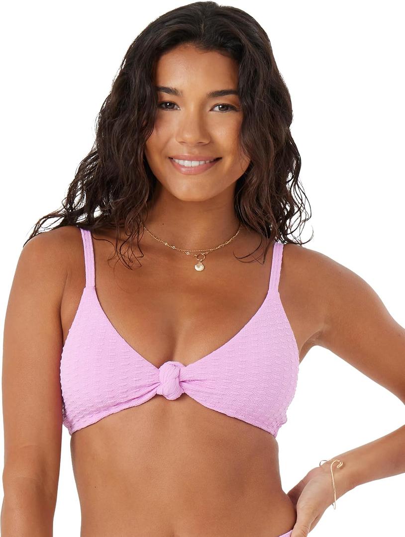 Roxy Women's Love Knot Bikini Top UPF 50+, Quick-Dry, Removable Pads, Swimsuit Top, Surf & Beachwear (Pink), XS