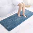 Disolla Blue Bathrom Runner Rug 24x59 - Large Soft Plush Bath Mat, Thick Long Non-Slip Shaggy Floor Mat, Ultra-Absorbent for Master Bathroom Bedroom, 2' x 4'11"