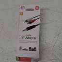 GE Audio Y Adapter Cable, 6 Feet, 3.5mm Male to RCA Male, Works with All Brands, Smart Phones, Stereo, Computer, Black, 33568