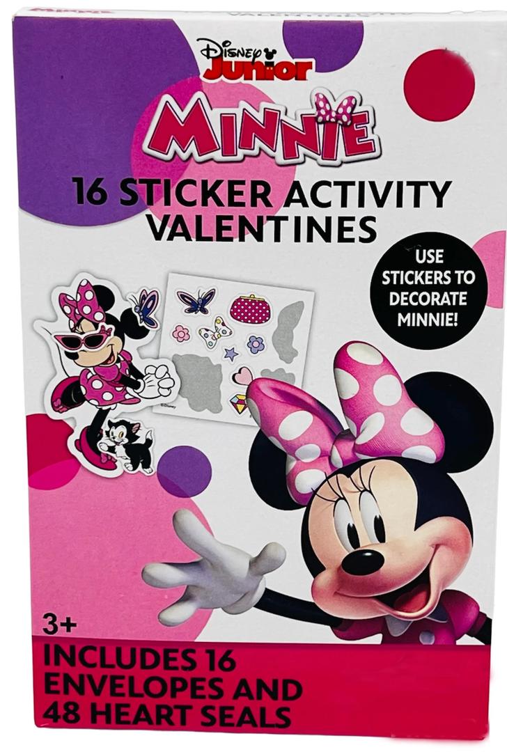 Disney Minnie 16 Stickers Activity Valentines, 2 Pack