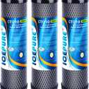 ICEPURE 1 Micron 2.5" x 10" Whole House CTO Carbon Sediment Water Filter Cartridge Compatible with DuPont WFPFC8002, WFPFC9001, SCWH-5, WHCF-WHWC, WHCF-WHWC, FXWTC, CBC-10, RO Unit, Pack of 3