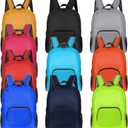Sherr 10 Pack 17" Classic Backpacks in Bulk Foldable Lightweight Back Packs Basic Assorted Colorful Classic bags for Travel (Mixed Color)