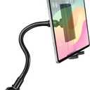 Dosvsi Gooseneck Indoor Cycling Tablet Mount, Spin Bike Tablet Holder for Stationary Treadmill Elliptical, 360° Rotation Handlebar Clamp for iPad Pro Mini Air, Galaxy Tab/Z Fold, iPhone,4-12.9" Device