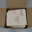 7 Pack 3D Baby Monthly Milestone Card Signs Baby Announcement Sign Double Sided Hello World Newborn Signs Wooden Circles Discs for Welcome Newborn Boy Girl Photo Props(Pink,Letter)