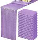 12 Pack Lavender Table Runner Sequin Table Runner 12" x 72" Coffee Table Runners for Wedding Birthday Party Engagement Bachelorette Banquet Event Bridal Baby Shower Holiday Tea Party Fall Table Decor
