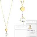 Lanyards for Id Badges Stainless Steel Badge Lanyard with 2 Pcs Waterproof Badge Holder Retractable Badge Lanyards Teacher Lanyard for Cruise Ship Key Cards Id Badges (Gold)