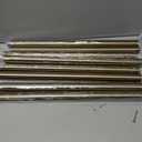 Lootkell Warm Gold Curtain Rods for Windows 72 to 144 Adjustable Length Heavy Duty 1" Diameter Brass Bronze Long Window Curtain Rod with Solid Metal Finials for Outdoor Farmhouse Bedroom Living Room