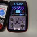 UYTGXEN XF40V Retro Handheld Game Console with 2*Detachable Long Joysticks, 4.0-Inch HD IPS Screen Retro Gaming Console, Preloaded Classic Games with Multiple Emulator, Pocket Video Gaming (Transparent Purple)