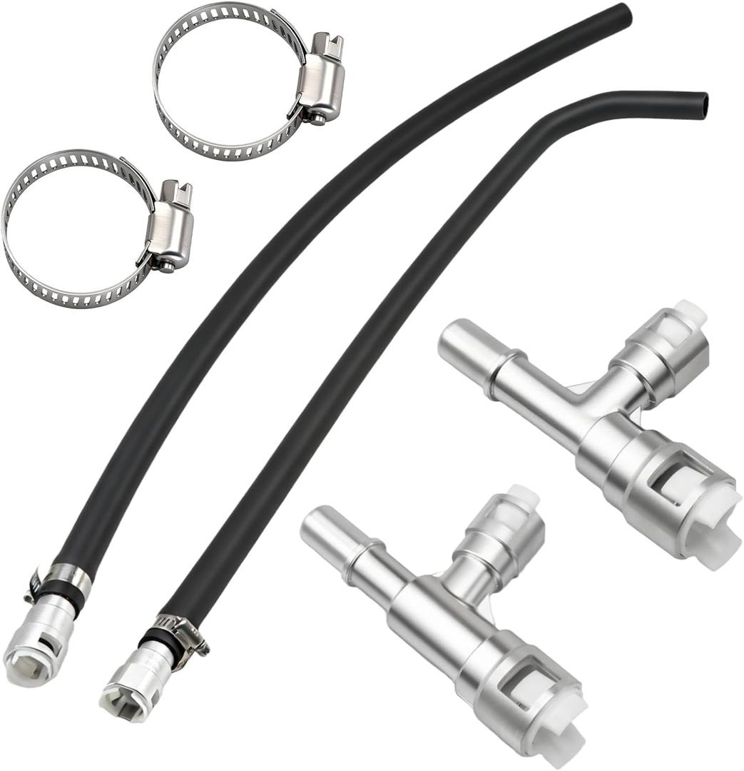 HVAC Heater Hose Assembly with Metal Tee Connector Compatible with Cadillac Escalade Chevrolet Silverado Suburban GMC Yukon 2000-2014 Heater Core Supply Hose Replace# 22885825 15895065 15854958