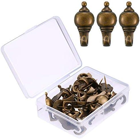 Hotop 30 Pieces Pin Hooks Push 20 lbs Push Pin Hanger, Picture Hanging Nails for Home Office Fabric Wall Wooden (Retro Gourd Style)