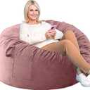 Bean Bag Chairs, Memory Foam Stuffing Bean Bag Chair for Adults/Teens/Kids, Velvet Lazy Sofa Furniture with Removable High-Rebound Memory Foam for Living Room Bedroom College Dorm (M (36x36x23 In), Pink)