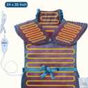Heating Pads for Back Pain Relief,Wearable Electric Heating Pad with Massager, 24"x35" Extra Large Heated Pad for Neck and Shoulders Cramps,Auto-Shut Off,Machine Washable (Teal)