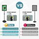 Sign Holder Stand - 8.5 11 inch Standing Display Sign Stand, Adjustable Poster Sign Holder Heavy Duty Pedestal Floor Sign Stand, Snap Open Frame for Vertical & Horizontal View, Black (Black, 8.5x11 6-Pack)