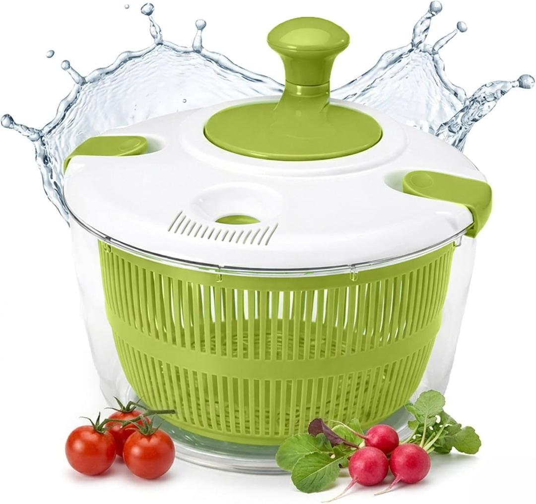 Salad Spinner-Lettuce Spinner | Best Fruit Washer with Spinner Bowl, Easy-Spin Handle, 5QT
