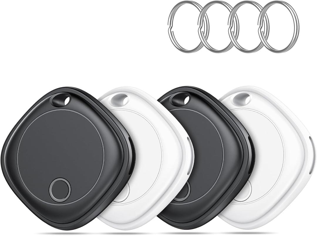 Air Tracker Tags-4 Pack, Bluetooth Tracker Works with Apple Find My APP (iOS Only), Bluetooth Smart Air Tag Keys Finder and Item Locator for Keys, Bags, Luggage, Wallet, Replaceable Battery