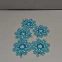 5 Pcs Christmas Crystal Beaded Snowflake Ornaments 3.2 Inch Clear Acrylic Pearls Beaded Hanging Ornaments Kits Christmas Tree Decorations for Winter Party Indoor Home Decorations(White)