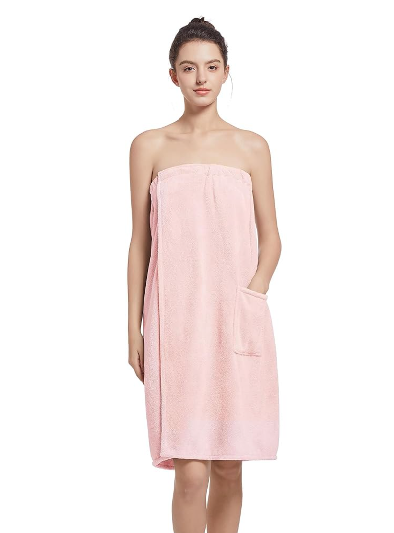 Wubbept Women'S Soft Wrap Towel Full Length，Bath Robe After Shower Female Plush Long，Spa Bathrobes Lightweight With Pockets One Size