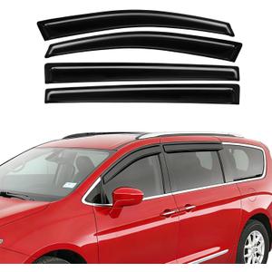 Rain Guards Fit for Chrysler Pacifica 2017 2018 2019 2020 2021 2022 2023 2024 2025, Tape-On Side Window Deflector Durable 2017-2025 Pacifica Rain Guard Black 4 PCS