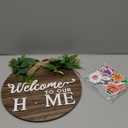 Interchangeable Seasonal Welcome Sign Front Door Decoration, Rustic Round Wood Wreaths Wall Hanging Outdoor, Farmhouse, Porch, for Spring Summer Fall All Seasons Holiday Halloween Christmas. (12 Inch, 01blown)
