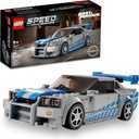 LEGO Speed Champions 2 Fast 2 Furious Nissan Skyline GT-R (R34), Race Car Toy Model Building Kit, Collectible with Racer Minifigure, 2023 Set for Kids, Boys and Girls Ages 9 and Up 76917