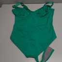 FeelinGirl Green Bodysuits for Women Tummy Control Thong Shape Wear Body Suit Sexy V Neck Body Suit Corset Top, Large