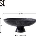 DN DECONATION Black Resin Decorative Bowl for Home Decor, 11.2" Pedestal Kitchen Fruit Bowl/Key Holder/Potpourri for Entryway Table, Coffee Table, Dining Room,Table Centerpiece, Black Decor