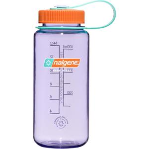 Nalgene Sustain Tritan BPA-Free Water Bottle Made with Material Derived From 50% Plastic Waste, 16 OZ, Wide Mouth, Amethyst