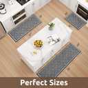AMOAMI Kitchen Mats for Floor, Absorbent Kitchen Rugs Non Slip Washable Kitchen Mat, Durable Polypropylene Kitchen Runner Rug TPR Backed, Floral Kitchen Floor Mat Front of Sink 20"x32" Dark Grey