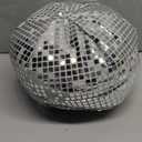 Disco Ball Pillow - Silver Disco Throw Pillow, 12'' Round, Funky Sequin Decoration for Teen Girls' Preppy Room Decor