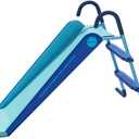 Pool Slide Foldable Pool Water Slide, Summer Swimming Pool Supplies Universal Trampoline Ladder Backyard Slide Home Playground Equipment (Blue)