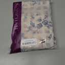 jinchan Floral Kitchen Curtains 45 Inch Linen Tier Curtains Farmhouse Cafe Half Window Drapes for Small Windows Light Filtering Blue on Beige for Living Room Bathroom Back Tab 2 Panels