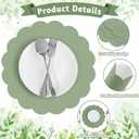 60 Pcs Sage Green Paper Placemats, 13.5 Inch Disposable Scalloped Easter Placemat Round Table Place Mats, Round Table Place Mats for Birthday Wedding Bridal Shower Baby Shower Banquet Tea Party
