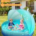 Jasonwell Kiddie Baby Pool with Canopy - Foldable Infant Toddler Kids Pool with Shade Baby Beach Essentials Tent Swimming Wading Pools for Toddlers 1-3 + Kids Dogs Ball Pit Backyard Water Play G, 79"
