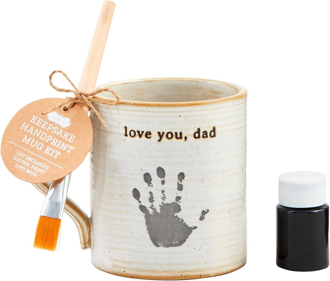 Mud Pie Dad Handprint Mug; 12 oz Mud Pie Dad Handprint Mug; 12 oz