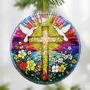 7 x Cross Ornament: Christmas Ornaments, Religious Christmas Decorations for Tree, Catholic Ornament & Christian Holiday Decor | Religious Cross Gifts, Christian Gifts - Design B