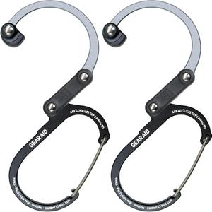 GEAR AID HEROCLIP 360 Swivel Carabiner Gear Clip and Hook (Medium) for Camping, Backpack, Suitcases and Garage Organization (Black & Gray)