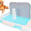 Shipenophy Dog Toilet Indoor Puppy Training Toilet Cat Potty Fence Indoor Dog Potty Tray Dog Scheduled Urination Potty Tray for Keeping Paws Dry and Floors Clean(Blue)