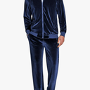 COOFANDY Mens 2 Piece Velour Tracksuit Full Zip Jackets Pants Velvet Jogging Suits Sweatsuit Set L